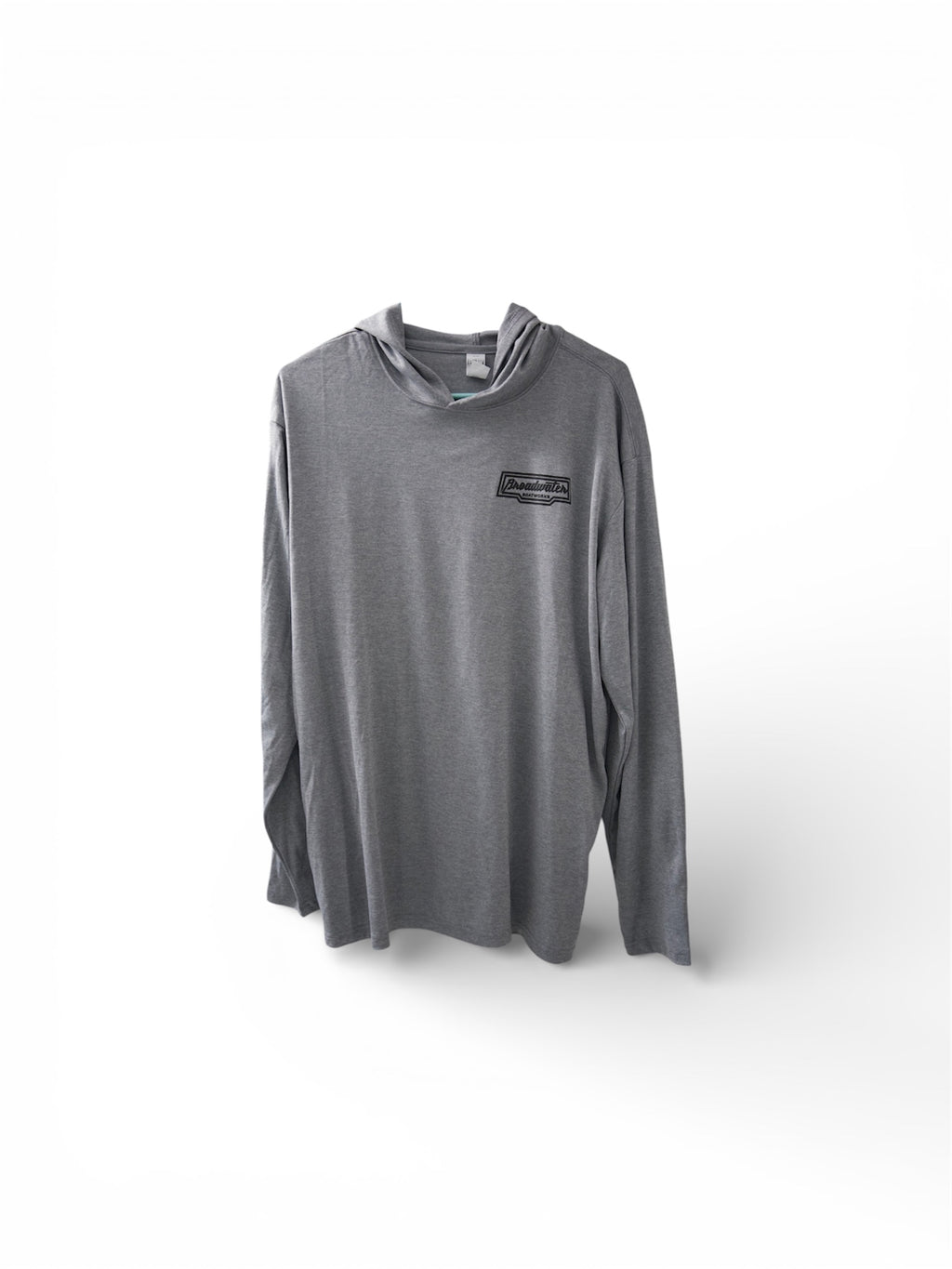 Heather grey hooded long sleeve performance