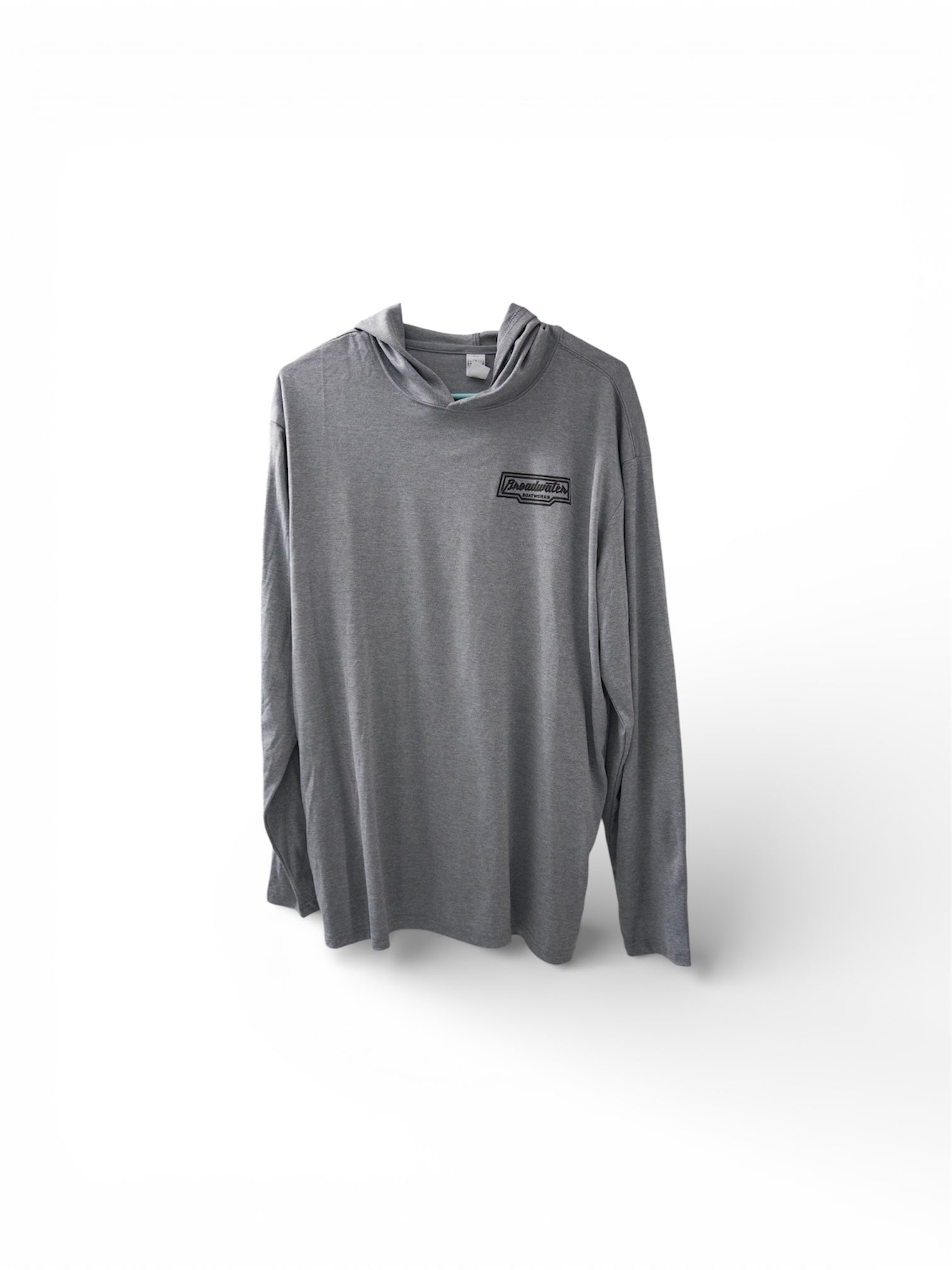 Heather grey hooded long sleeve performance